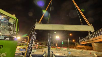 M2 Freeway Bridge railway bridge overpass structural build tracking phase