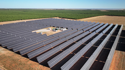 Drone photography of a large solar farm