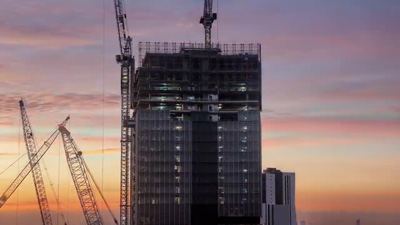 Sydney high-rise building under construction time-lapse