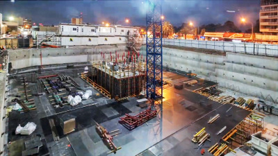 Aland Tower Liverpool construction site time-lapse angle