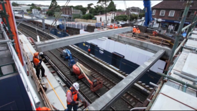 Time-lapse camera view of Sydney railway bridge construction