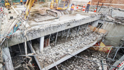 Walker Street construction view