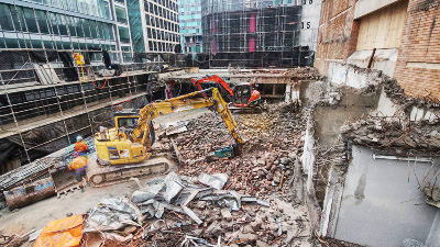 Walker Street construction view