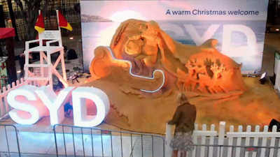 Completed sand sculpture at Sydney Airport