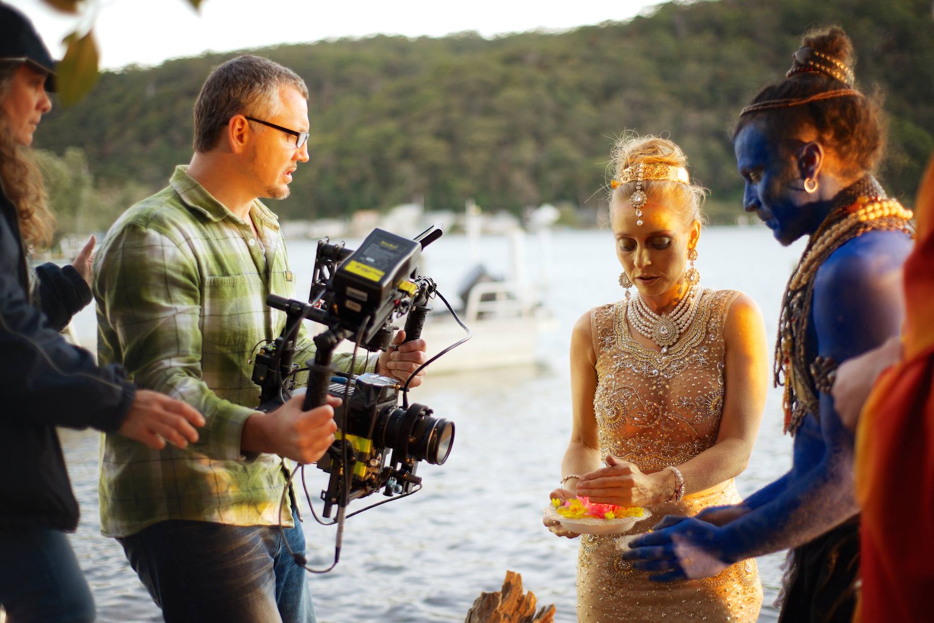 Director Lliam Worthington  on the set of 'One Less God'  
