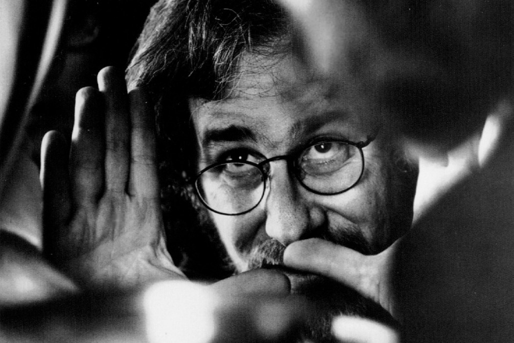 Steven Spielberg framing a shot with his hands