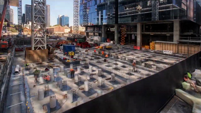 Parramatta city centre redevelopment under construction