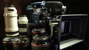 Range of Canon L-Series lenses used with the Hyper 35mm digital ENG camera rig