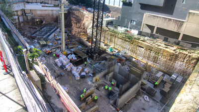 Same construction pit but with dynamic exposure seeing more detail.